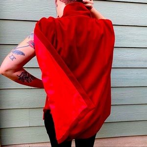 Nasty Gal red velvet blazer cape